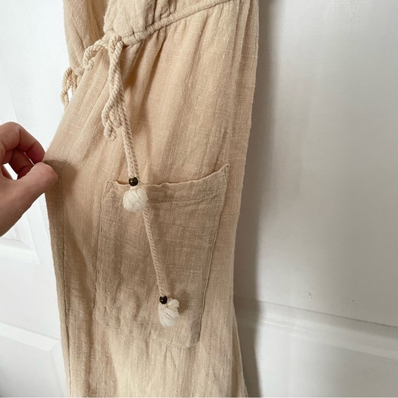 Spell Paloma Jumpsuit In Neutral Small Playsuit pockets natural cotton Bohemian - Picture 10 of 12